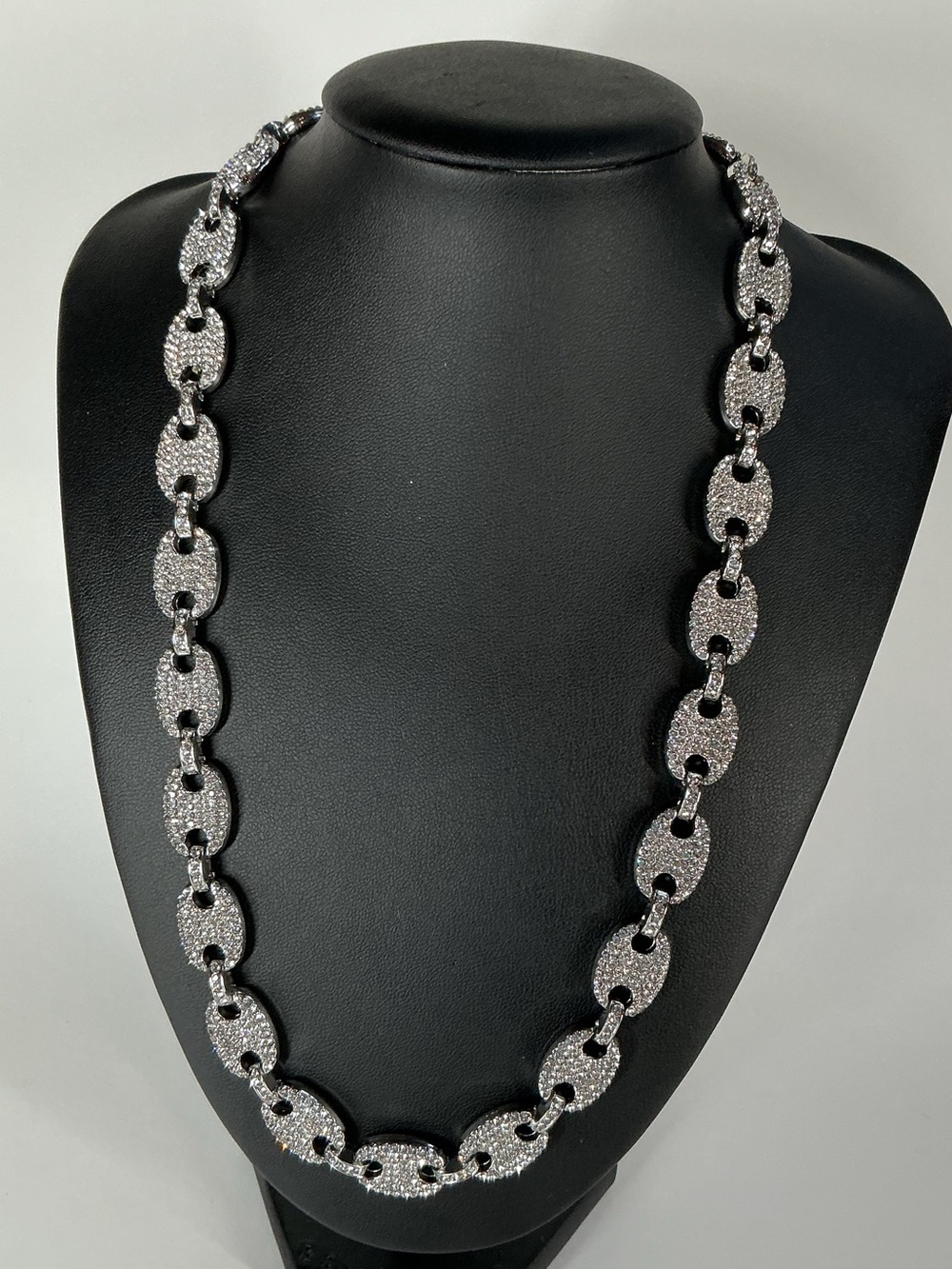 Invicta Silver Crystal Pavé Link Necklace
